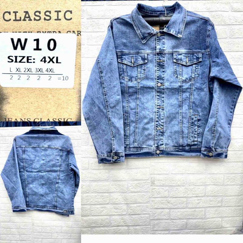 Kurtka jeansowa męska Roz L-4XL, 1 Kolor Paczka 10 szt
